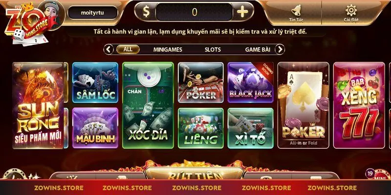 Blackjack nằm trong kho game bài hấp dẫn tại Zowin