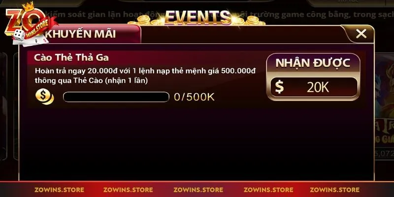 Zowin tung ra khuyến mãi thu hút người chơi