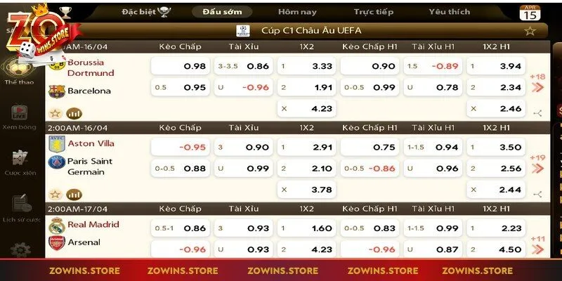 Sảnh thể thao tại Zowin luôn biết cách thu hút người chơi